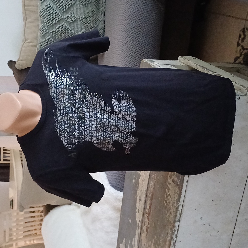 ARMANI exchange black logo t-shirt S - Picture 6 of 7